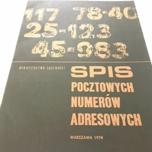 SPIS POCZTOWYCH NUMERÓW ADRESOWYCH 1974 !!! Hit cenowy