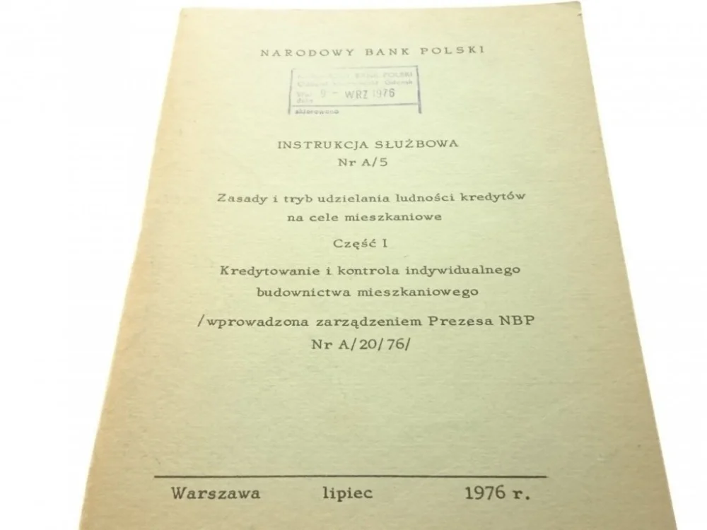 Rabat NARODOWY BANK POLSKI - INSTRUKCJA SŁUŻBOWA