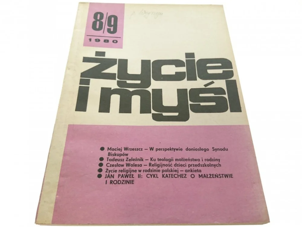 ŻYCIE I MYŚL 8/9 1980 Nie przegap