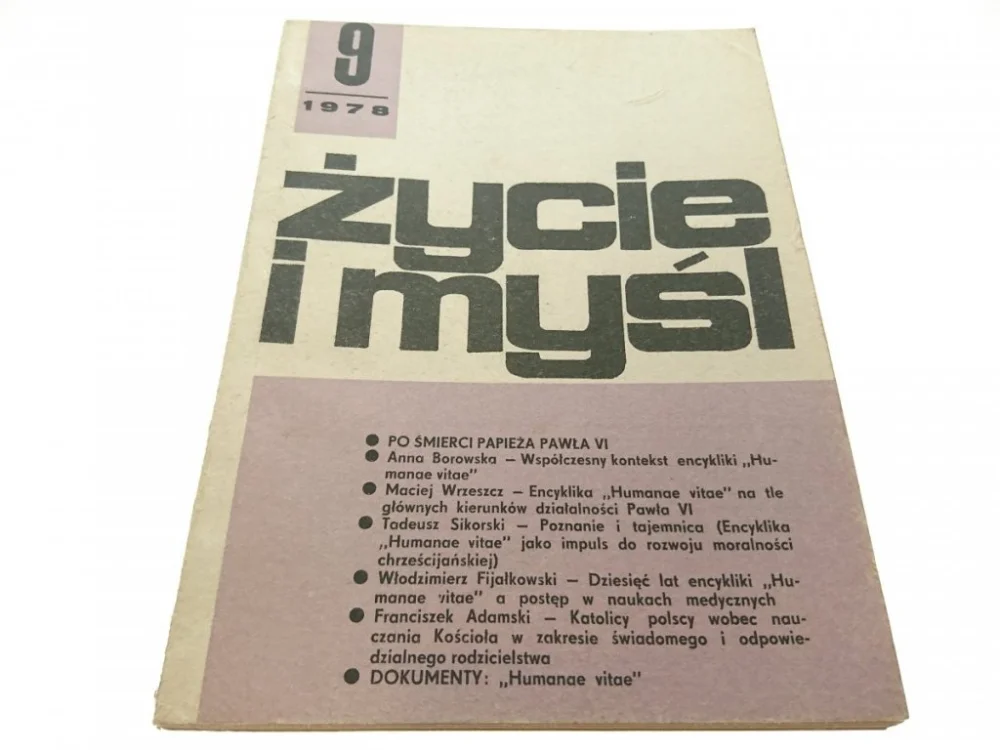 ŻYCIE I MYŚL 9 1978 Wyjątkowa oferta