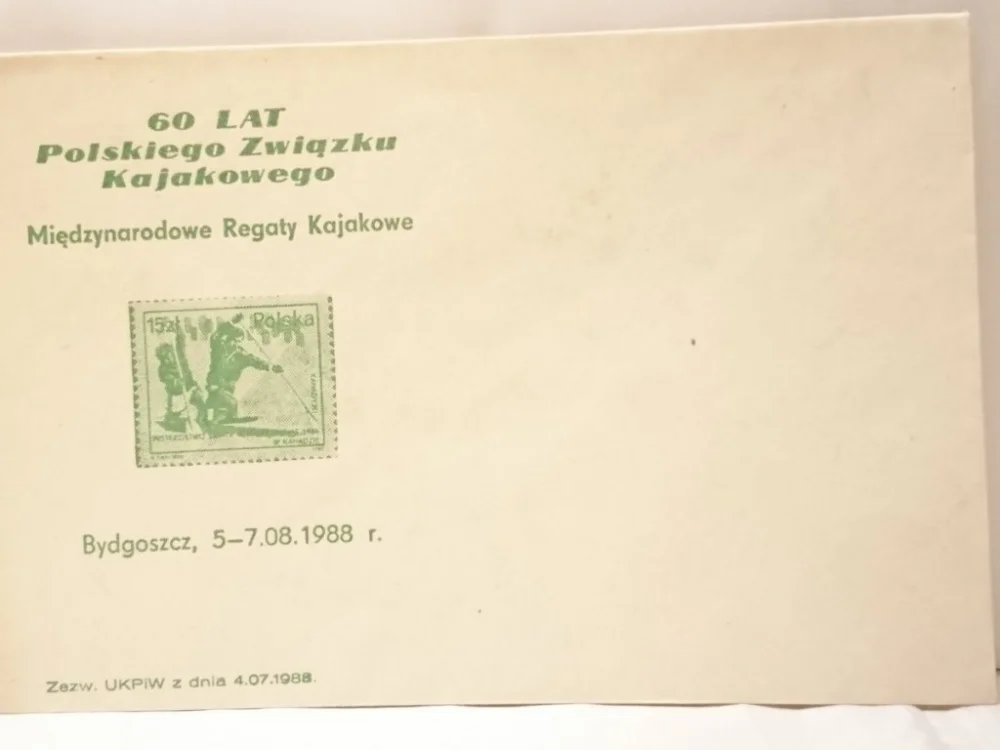 60 LAT POLSKIEGO ZWIĄZKU KAJAKOWEGO. KOPERTA Darmowy zwrot