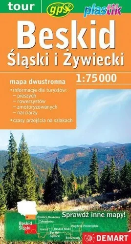 Obniżka ceny BESKID śLSKI I ŹYWIECKI - MAPA TURYSTYCZNA DEMART
