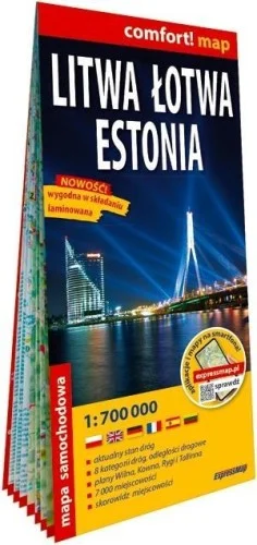 Dodaj do koszyka COMFORT! MAP LITWA, ŁOTWA, ESTONIA 1:700 000 MAPA