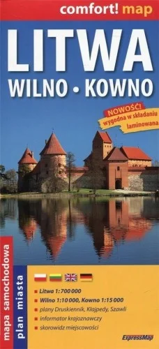 COMFORT! MAP LITWA, WILNO, KOWNO 1:700 000 W.2025 Ostatnia szansa