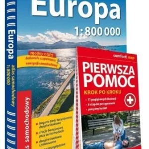 Nie przegap EUROPA ATLAS SAMOCHODOWY+PIERWSZA POMOC 1:800 000
